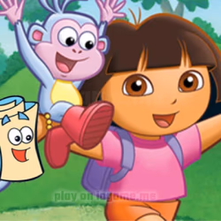 играть Dora Hidden Map Puzzle Game
